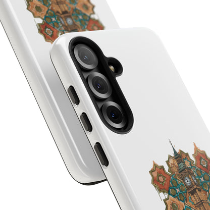 Cairo × London Phone Case — Vintage Mosaic Pyramids & Big Ben Travel Design