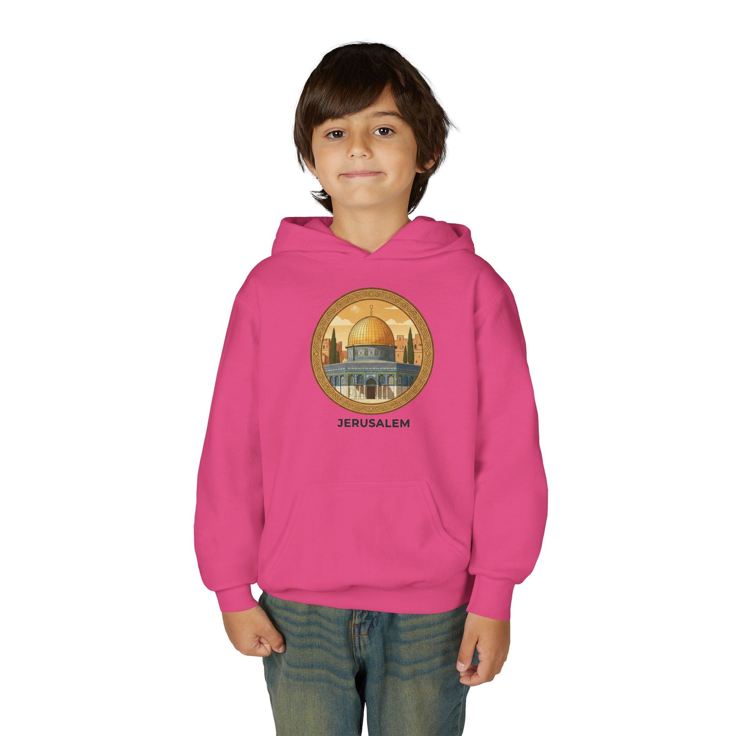 Jerusalem Dome Youth Hoodie – Vintage Dome of the Rock Graphic