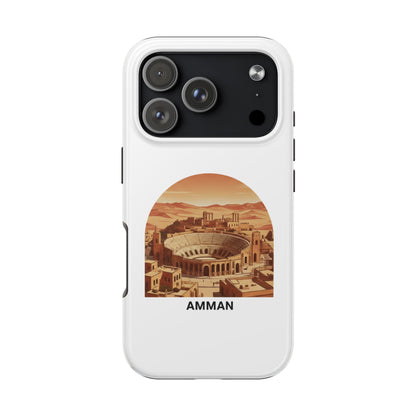 Amman Coliseum Tough Phone Case — Vintage Desert Cityscape Protective Cover