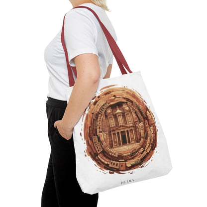 Petra Circle Art Tote Bag — Ancient Rose Sandstone Illustration