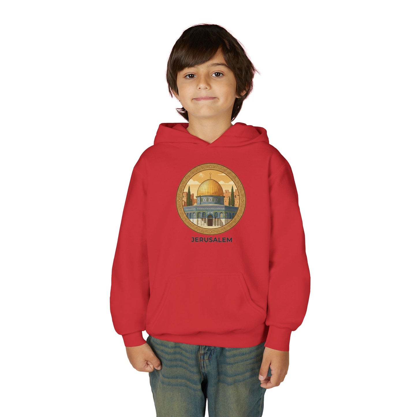 Jerusalem Dome Youth Hoodie – Vintage Dome of the Rock Graphic