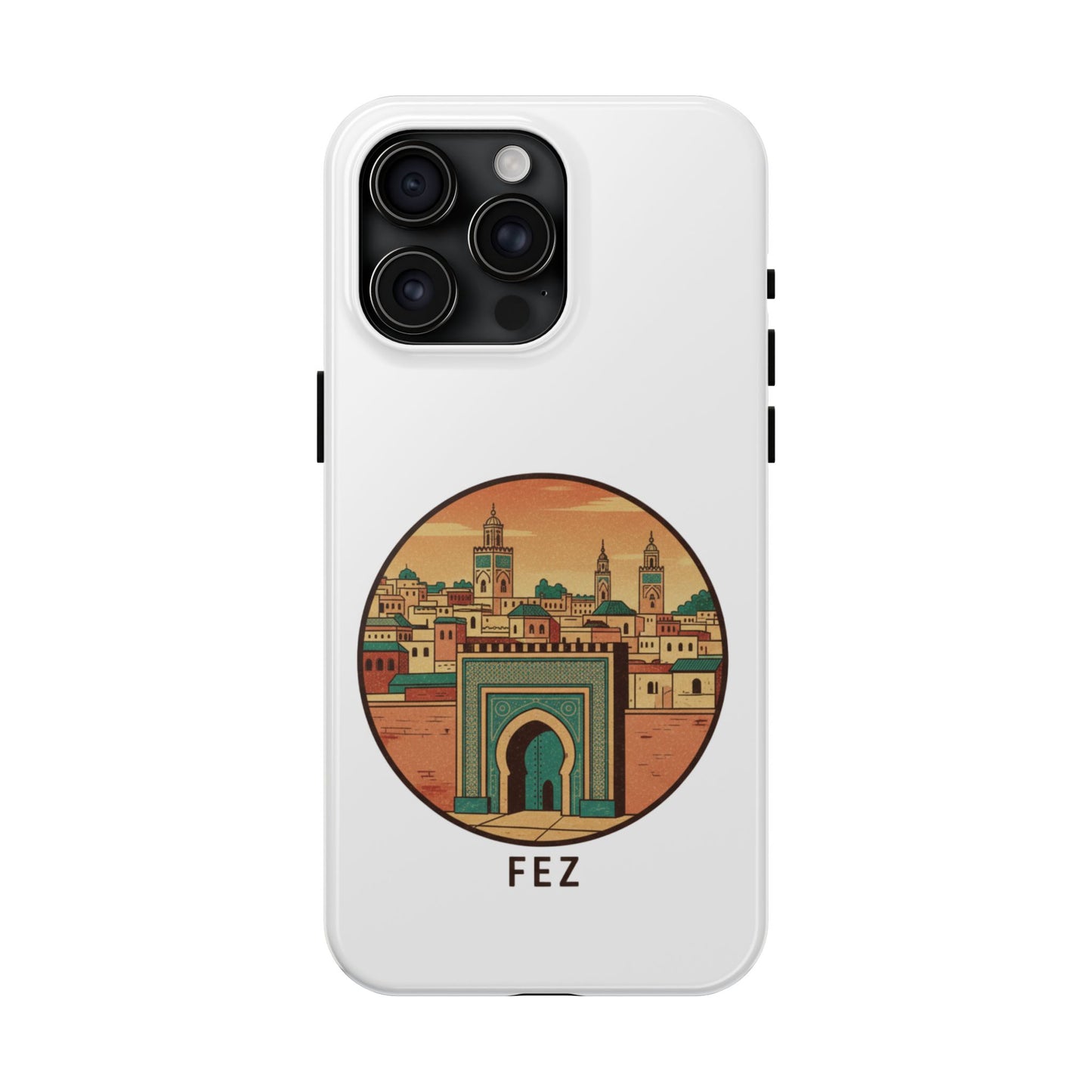Étui de téléphone résistant Fez City — Étui de téléphone de voyage motif arche marocaine