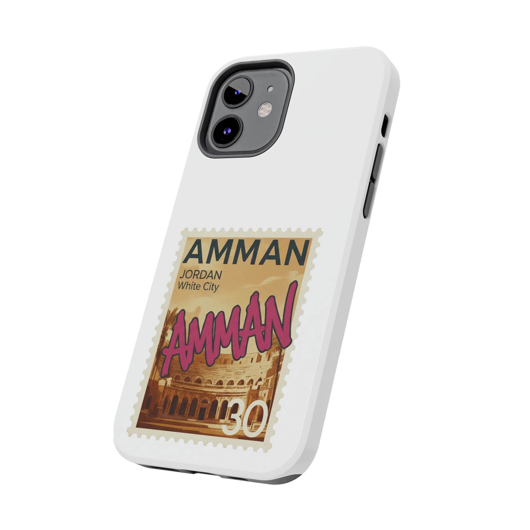 Amman Stamp Tough Phone Case — Jordan Travel Vintage Postage Design