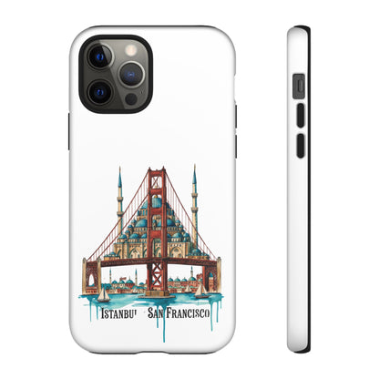 City Bridge Phone Case — Istanbul × San Francisco Illustrated Travel Design