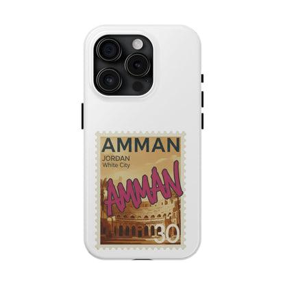 Amman Stamp Tough Phone Case — Jordan Travel Vintage Postage Design