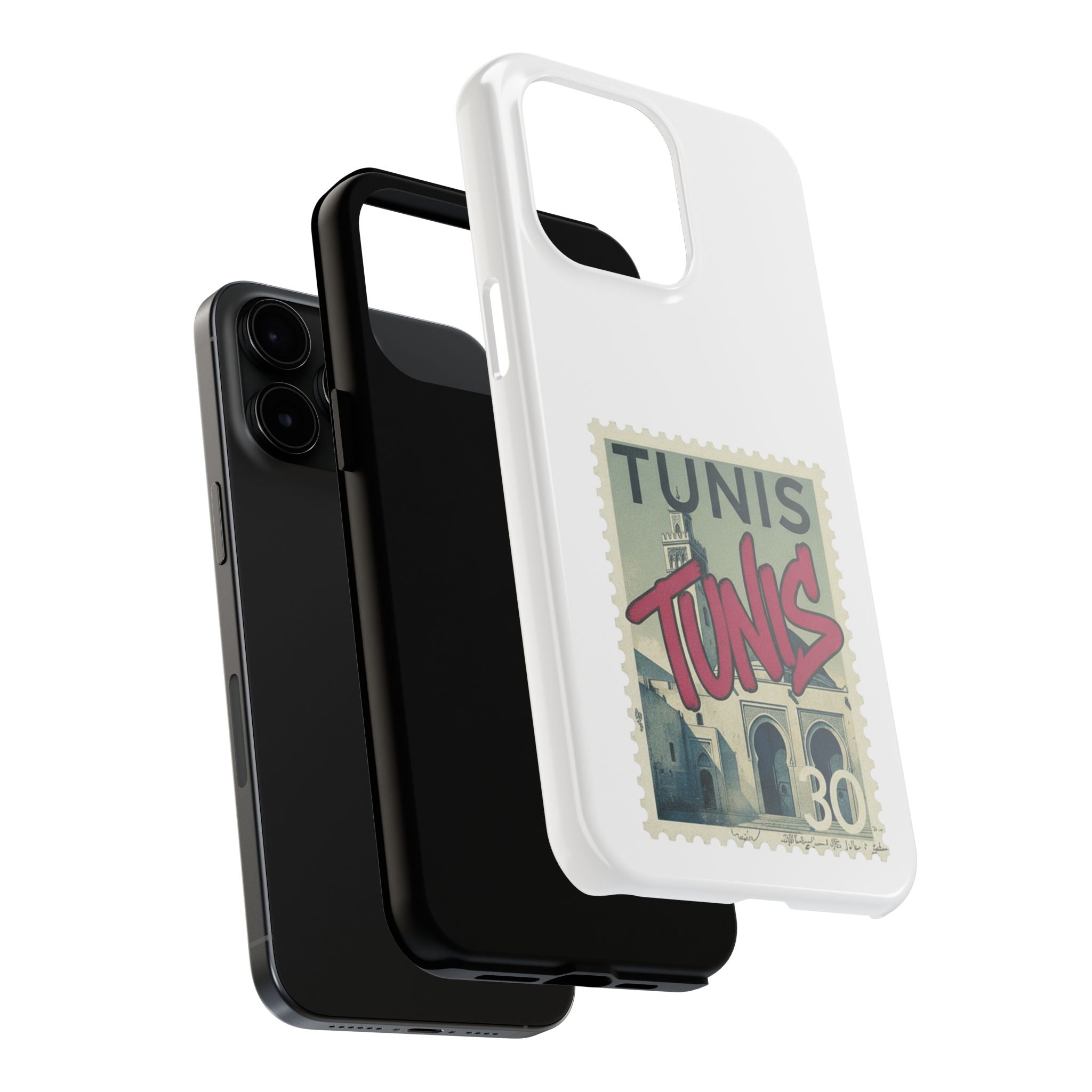 Tunis Vintage Stamp Tough Phone Case — Retro Tunisia Travel Phone Cover