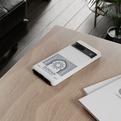 Jeddah Coordinates Phone Case — Arabic Arch Geometric Design