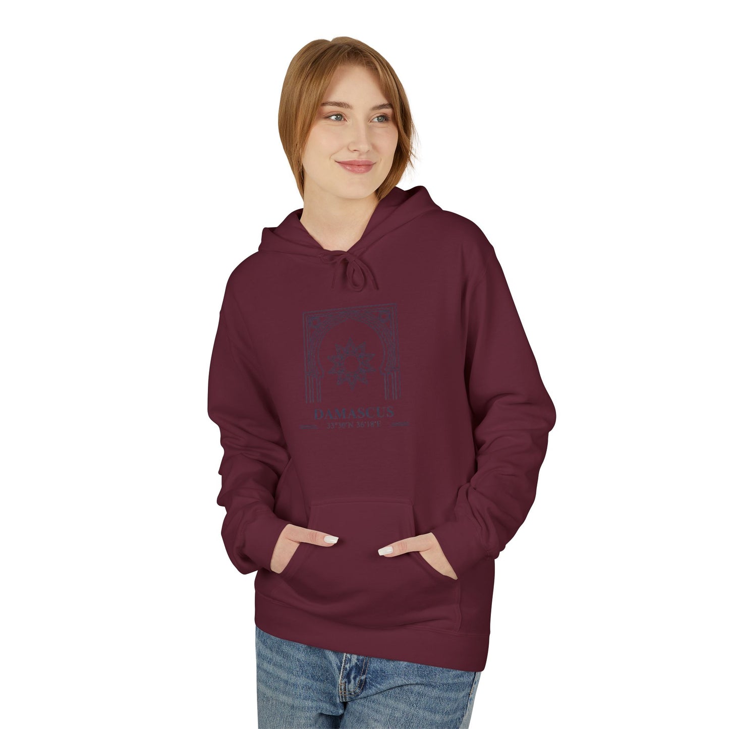 Damascus Heritage Hoodie — Minimal Middle Eastern Motif
