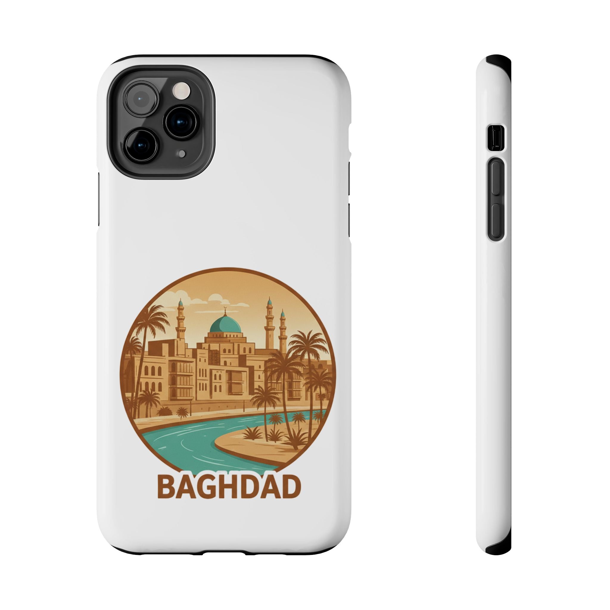 Baghdad Illustrated Tough Phone Case — Vintage Middle East Cityscape Protective Cover