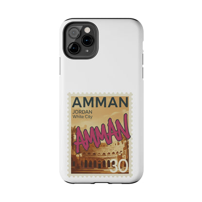 Amman Stamp Tough Phone Case — Jordan Travel Vintage Postage Design