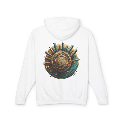 Hoodie — Retro Futuristic City Planet Graphic Hooded Sweatshirt