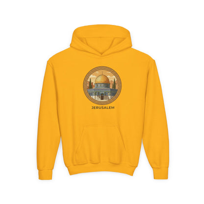 Jerusalem Dome Youth Hoodie – Vintage Dome of the Rock Graphic