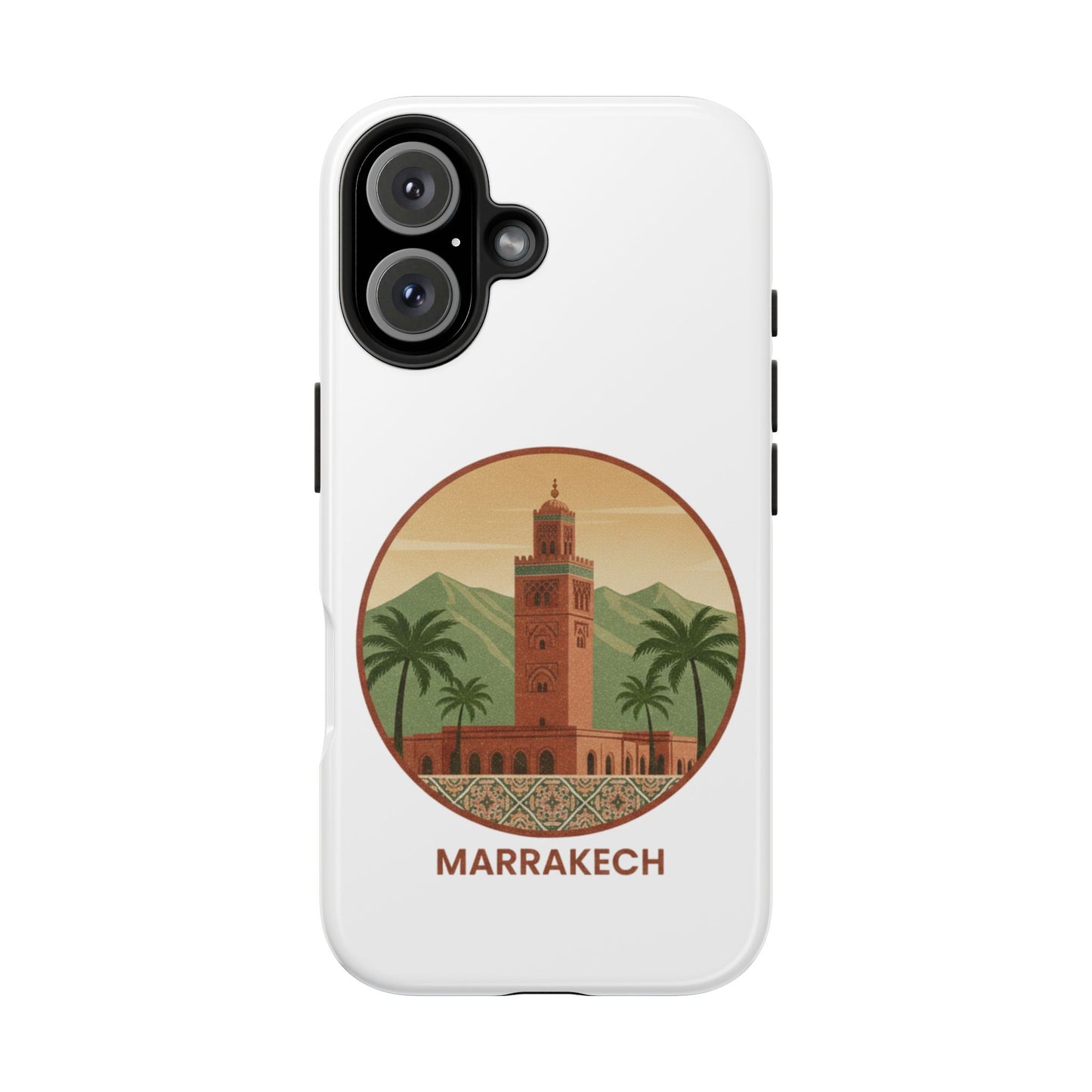 Marrakech Travel Phone Case — Vintage Moroccan Koutoubia Tower Design