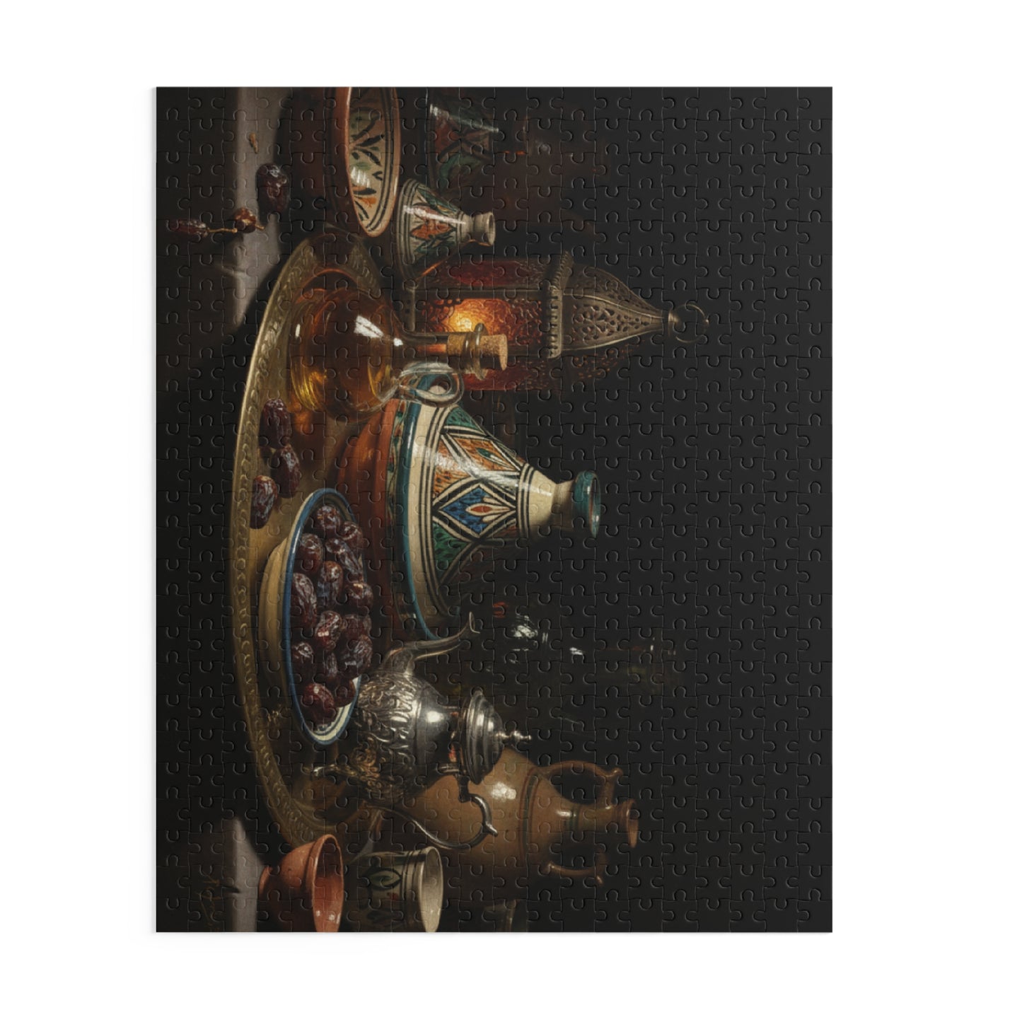 Moroccan Tea & Dates Jigsaw Puzzle — 500/252/120-Piece Still Life Puzzle