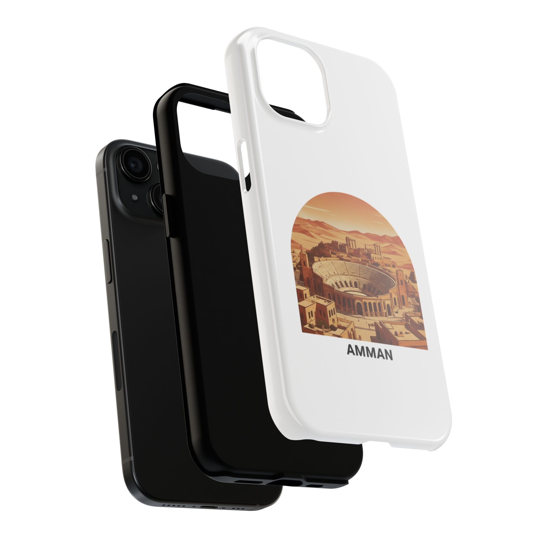Amman Coliseum Tough Phone Case — Vintage Desert Cityscape Protective Cover