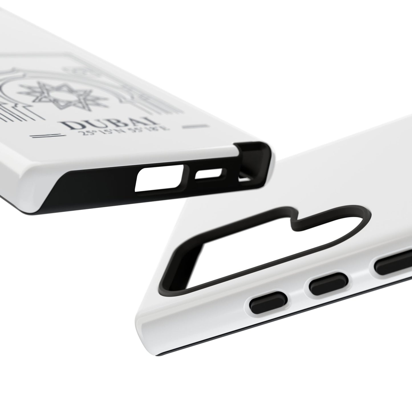 Dubai Architectural Phone Case — Minimal Souvenir Travel Design with Coordinates