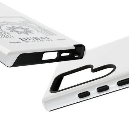 Dubai Architectural Phone Case — Minimal Souvenir Travel Design with Coordinates