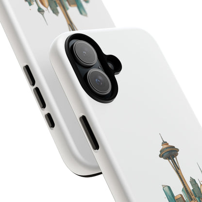 Coque de téléphone résistante Doha x Seattle Skyline — Protection pour téléphone inspirée de la ville
