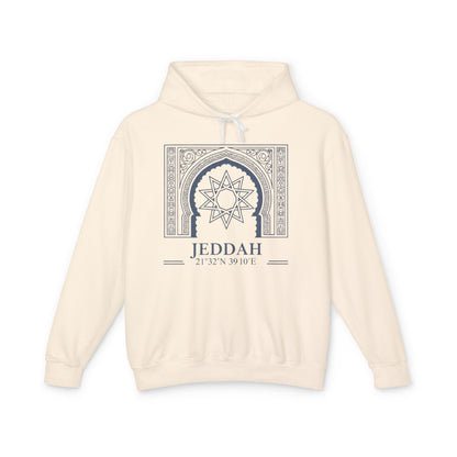 Jeddah Architectural Hoodie — Middle Eastern Geometric Travel Pullover