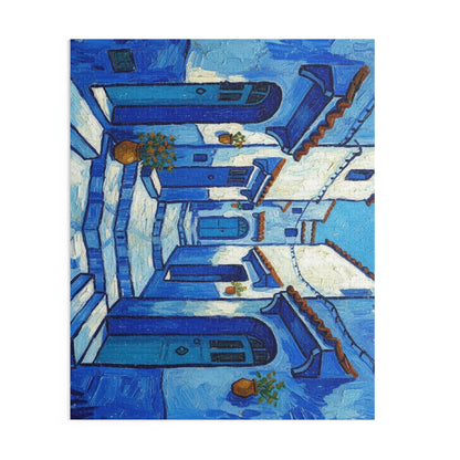 Blue Mediterranean Alley Puzzle — 120/252/500-Piece Jigsaw