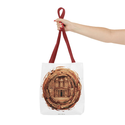 Petra Circle Art Tote Bag — Ancient Rose Sandstone Illustration