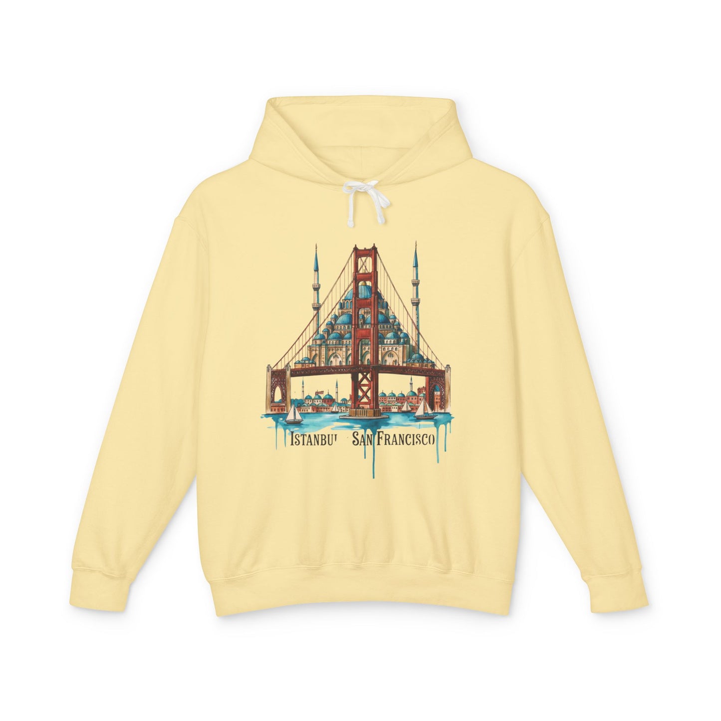 Istanbul × San Francisco Bridge Hoodie — Travel Cityscape Graphic Sweatshirt