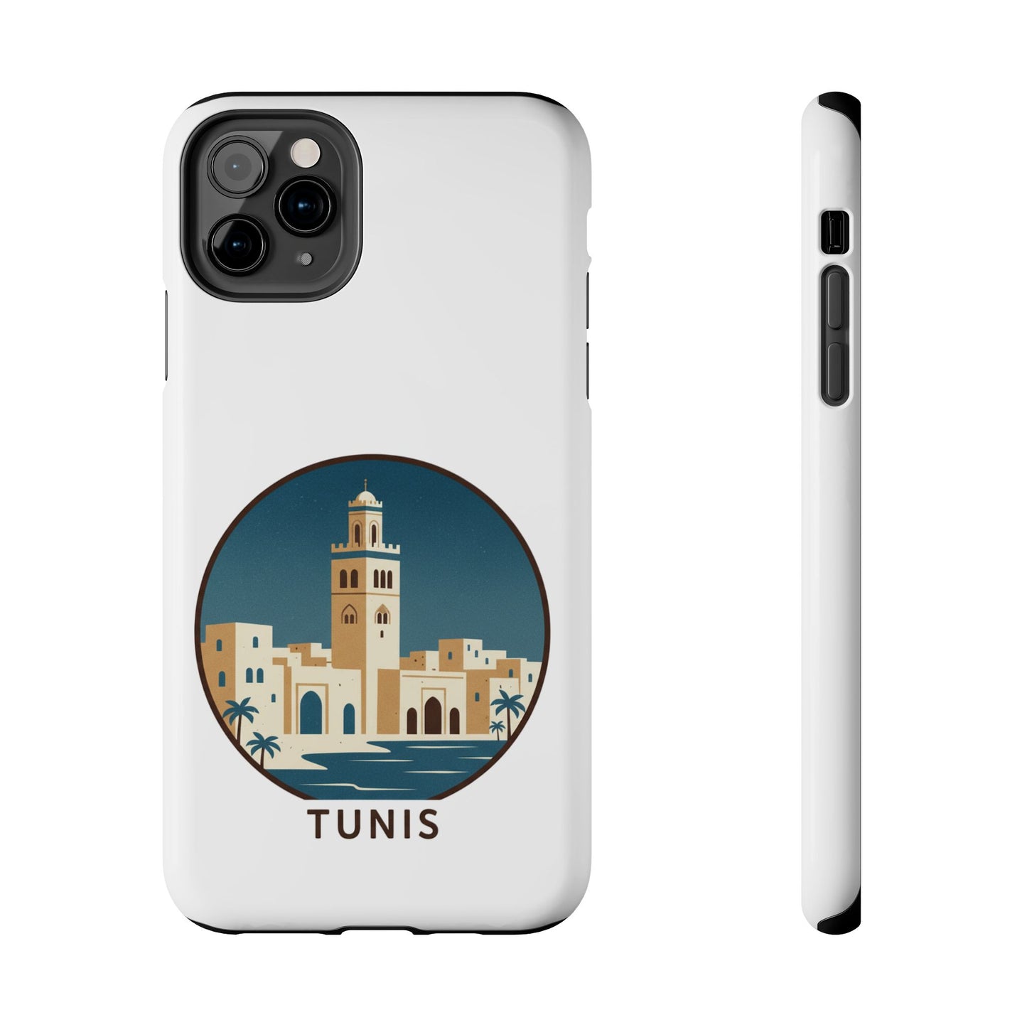 Coque de téléphone motif paysage urbain de Tunis — Coque de protection résistante pour iPhone