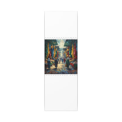 Middle Eastern Market Matte Canvas Wall Art — Colorful Bazaar Street Scene
