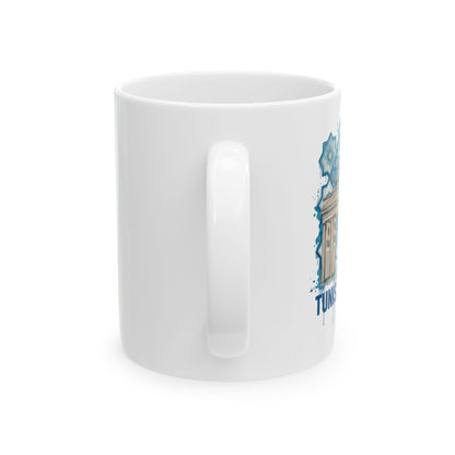 Turkey Travel Mug - Istanbul Blue Tile Design Ceramic Coffee Cup (11oz, 15oz)