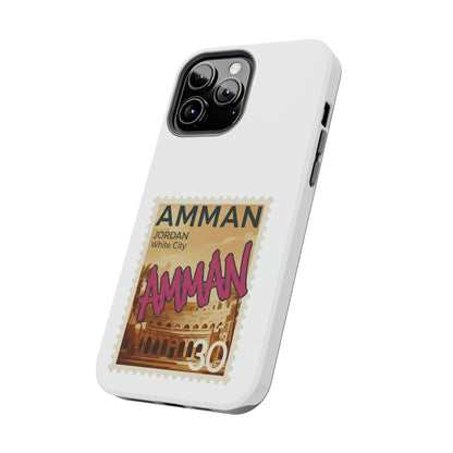Amman Stamp Tough Phone Case — Jordan Travel Vintage Postage Design