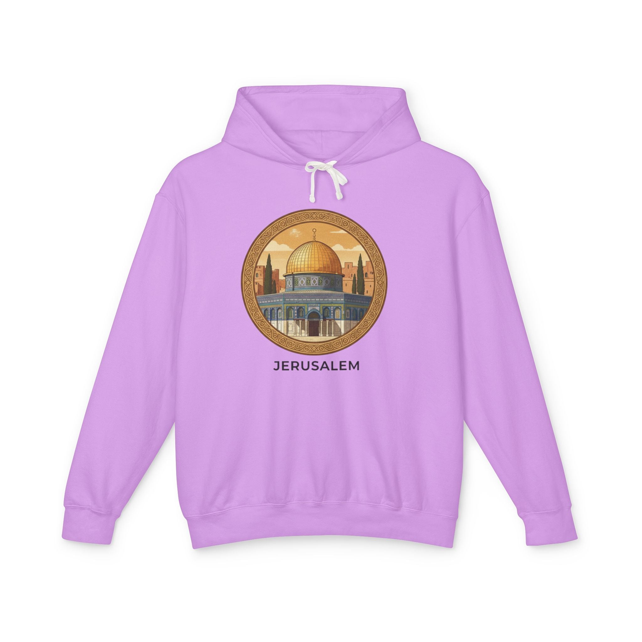 Jerusalem Dome Graphic Hoodie — Vintage Holy City Travel Sweatshirt
