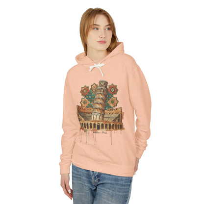 Leaning Tower of Pisa Vintage Art Hoodie — Retro Italy Travel Sweatshirt