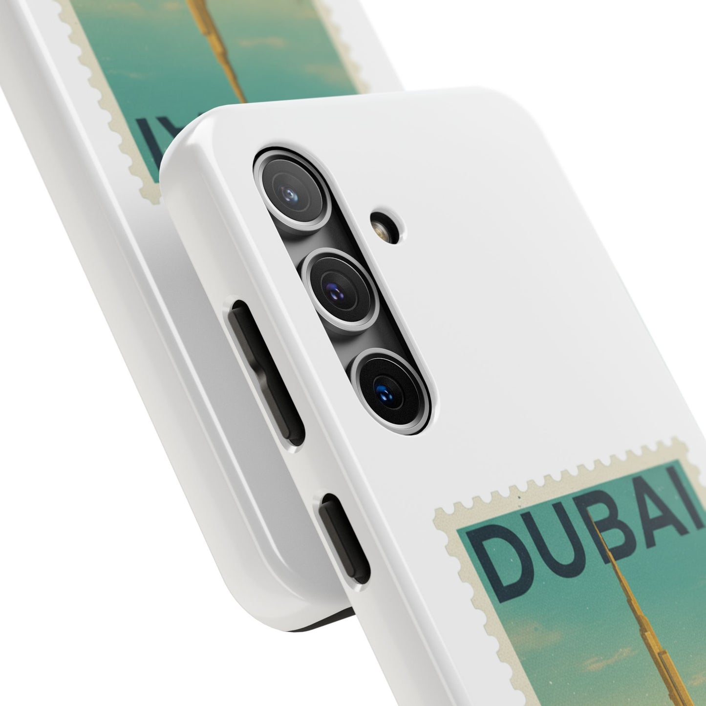 Coque de téléphone motif timbre-poste de Dubaï — Coque iPhone résistante inspirée du voyage