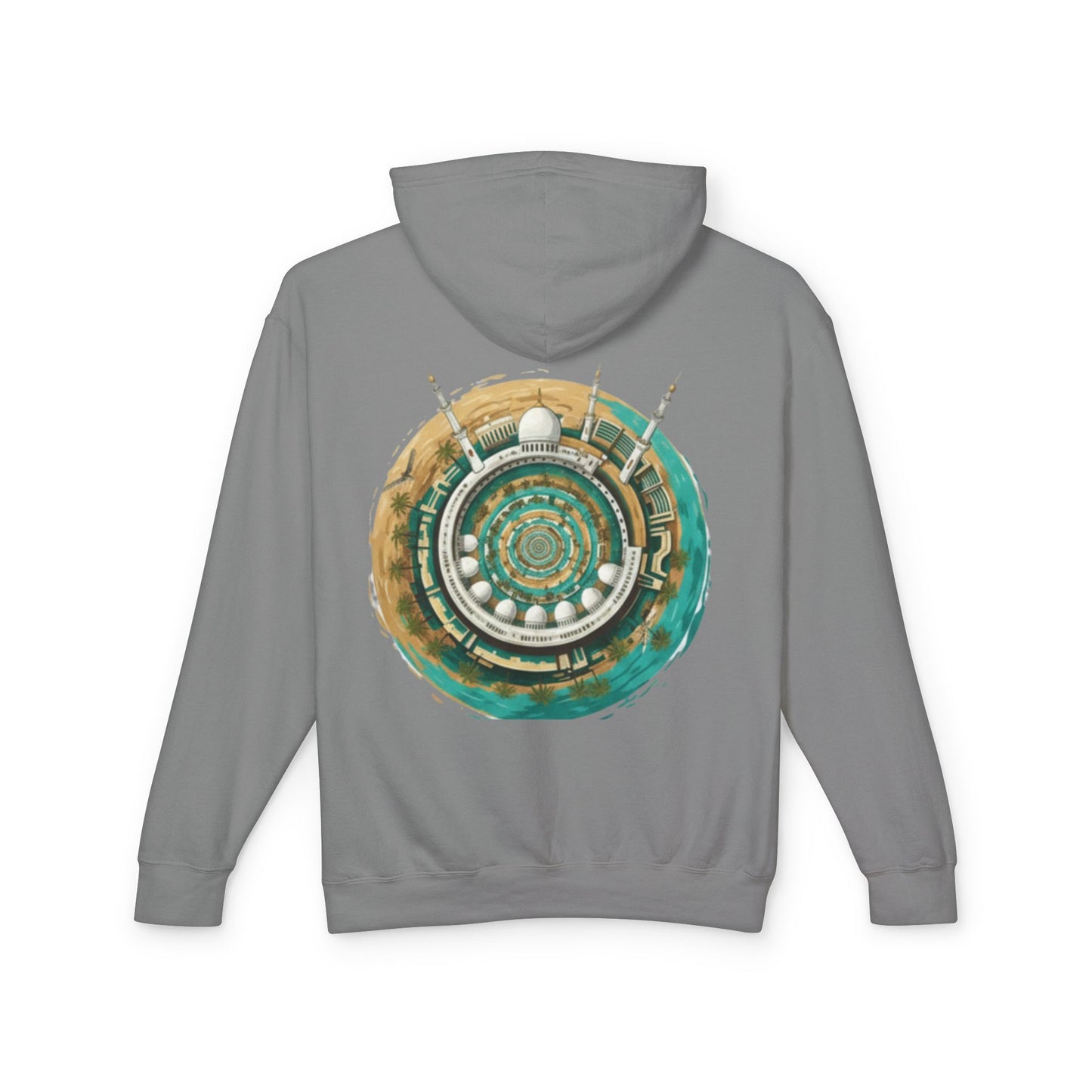 Mandala Mosque Hoodie — Islamic Geometric Art Backprint Hoodie