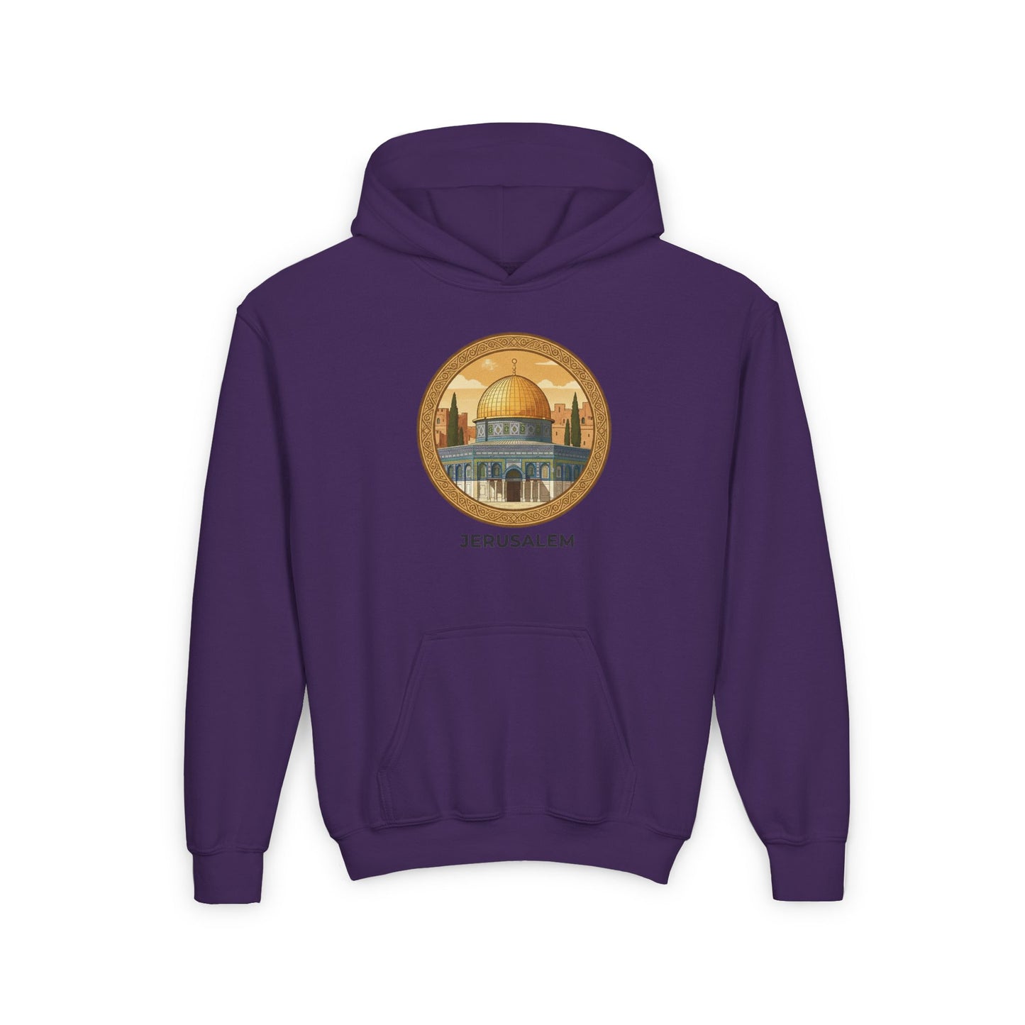 Jerusalem Dome Youth Hoodie – Vintage Dome of the Rock Graphic