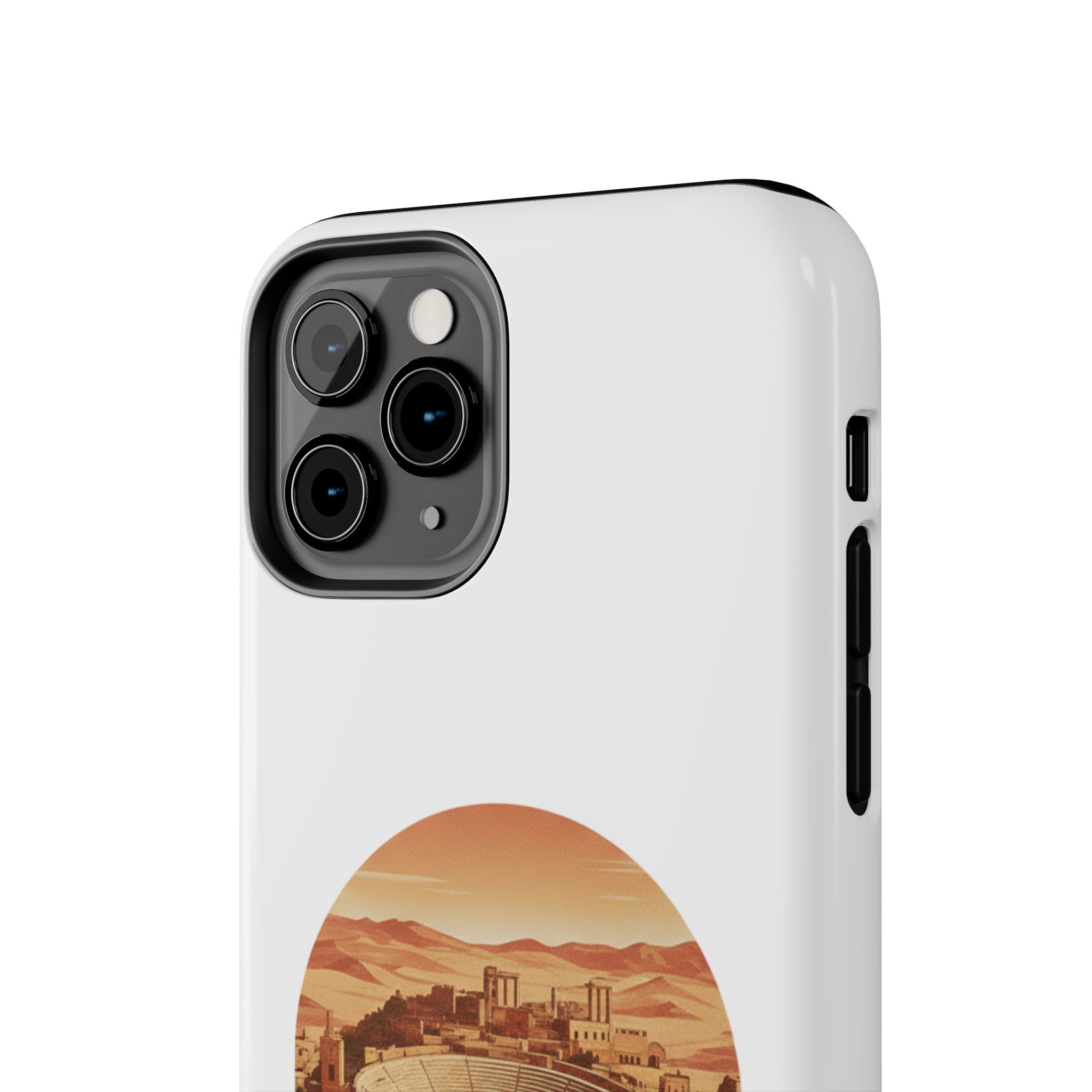 Amman Coliseum Tough Phone Case — Vintage Desert Cityscape Protective Cover