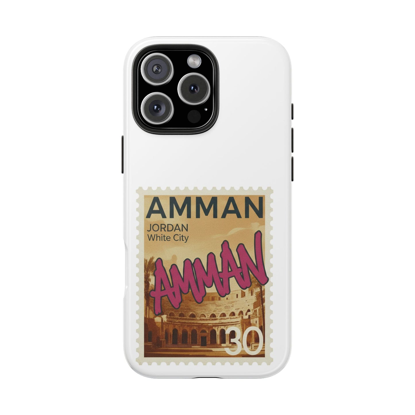Amman Stamp Tough Phone Case — Jordan Travel Vintage Postage Design