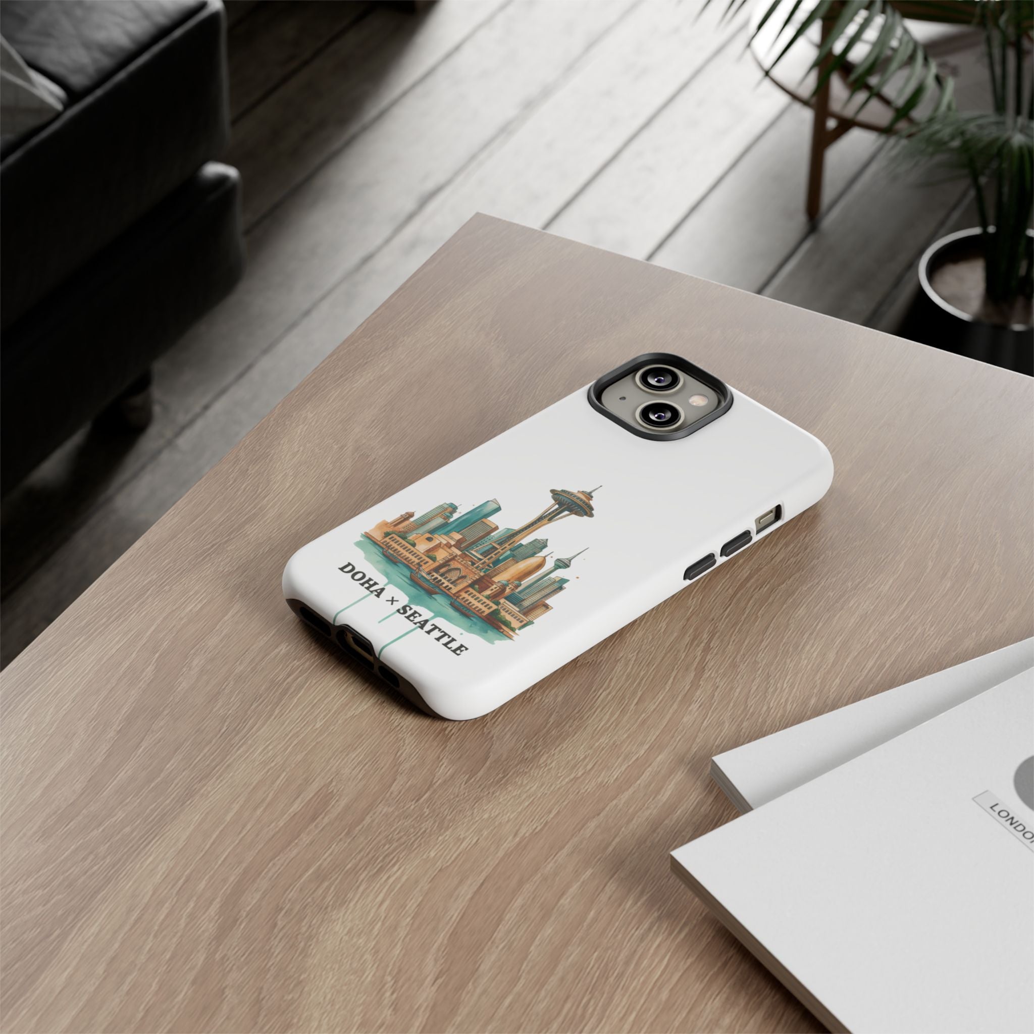 Doha x Seattle Skyline Tough Phone Case — Cityscape Protective Phone Cover