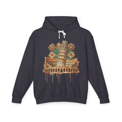 Leaning Tower of Pisa Vintage Art Hoodie — Retro Italy Travel Sweatshirt