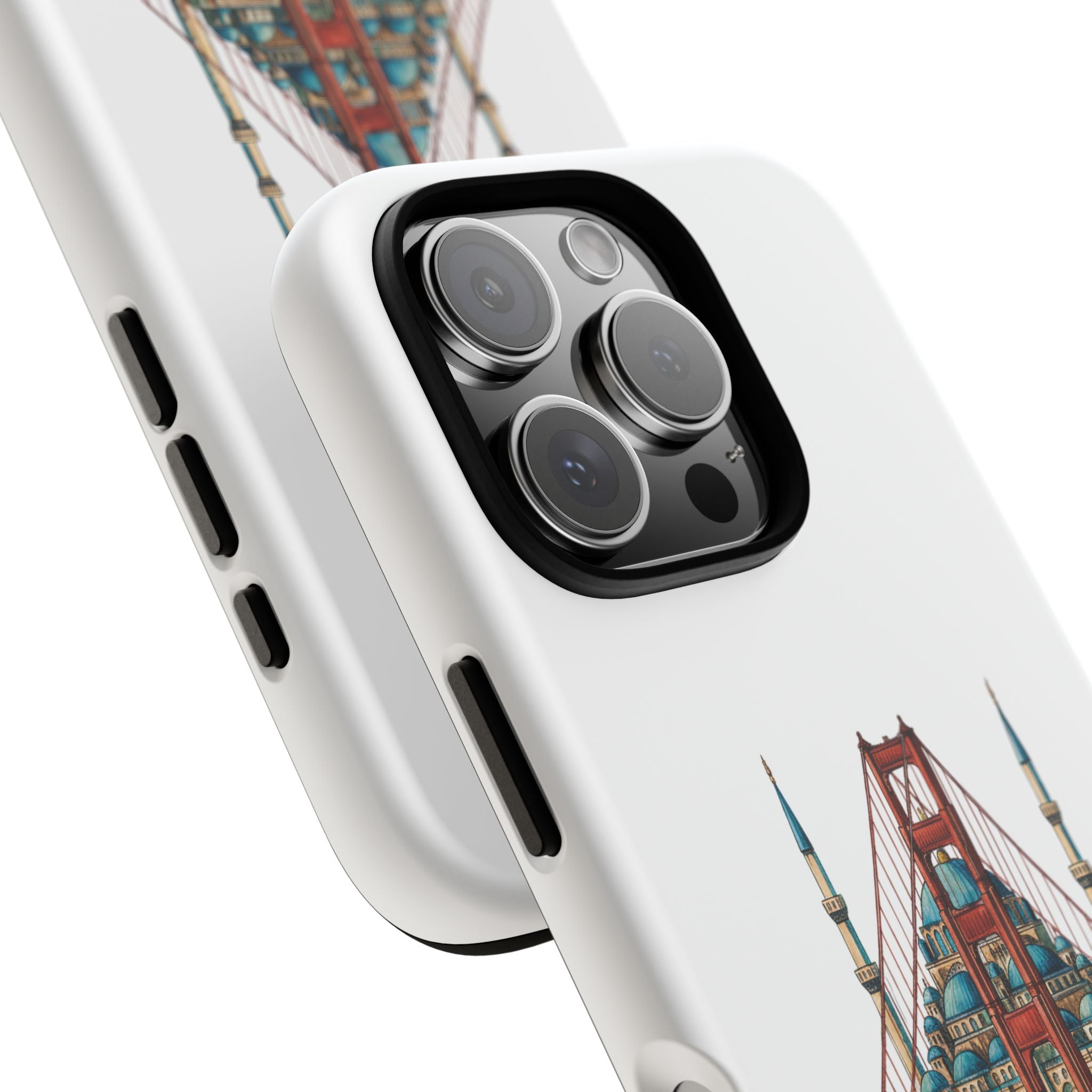 City Bridge Phone Case — Istanbul × San Francisco Illustrated Travel Design