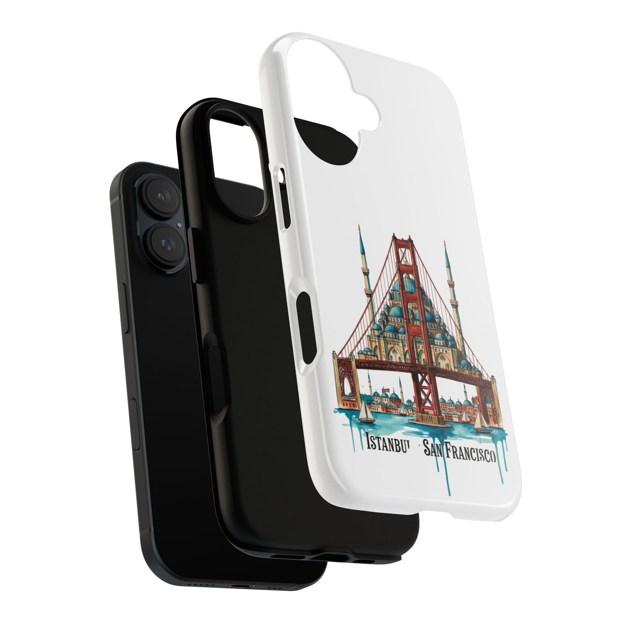 City Bridge Phone Case — Istanbul × San Francisco Illustrated Travel Design