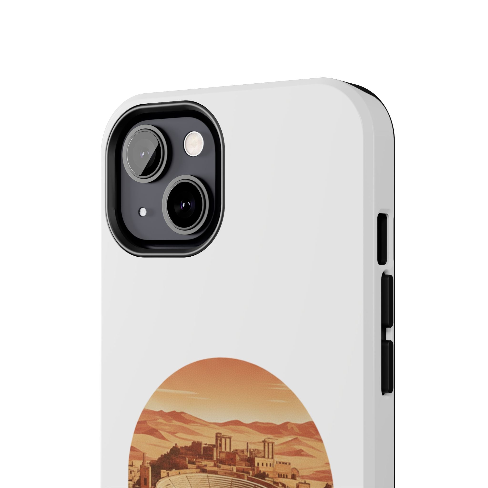 Amman Coliseum Tough Phone Case — Vintage Desert Cityscape Protective Cover
