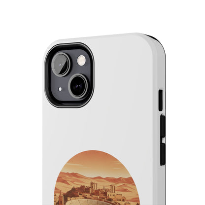 Amman Coliseum Tough Phone Case — Vintage Desert Cityscape Protective Cover