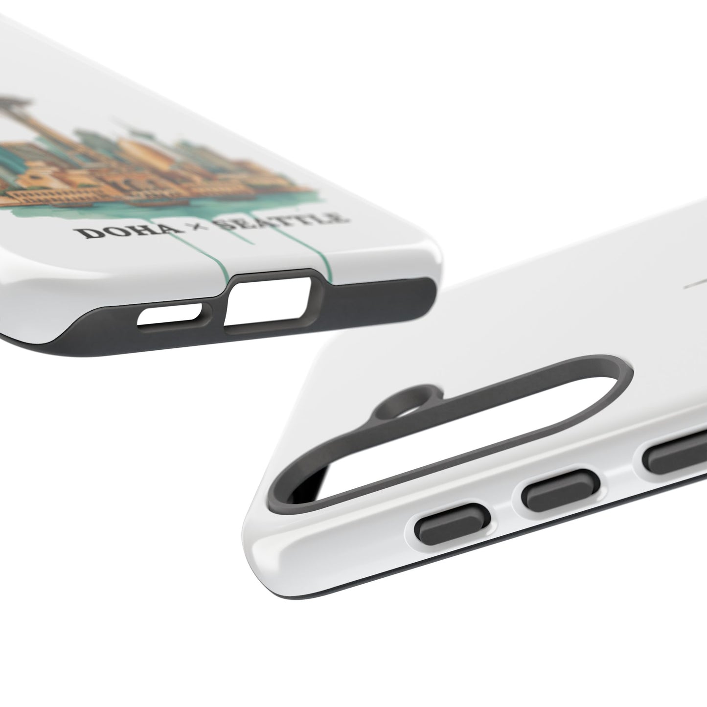 Coque de téléphone résistante Doha x Seattle Skyline — Protection pour téléphone inspirée de la ville