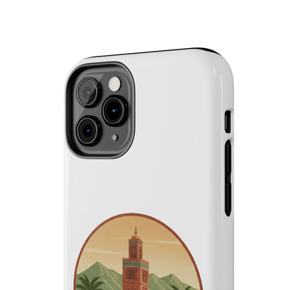 Marrakech Travel Phone Case — Vintage Moroccan Koutoubia Tower Design