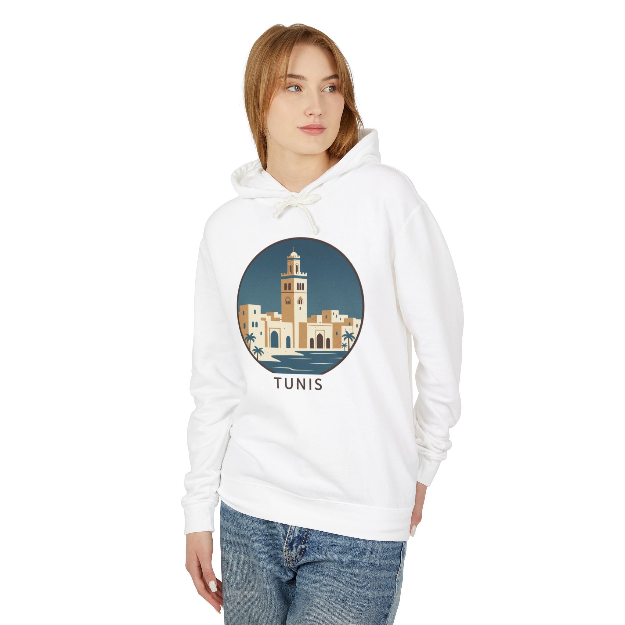 Tunis Skyline Hoodie — Minimalist Tunis Travel Sweatshirt