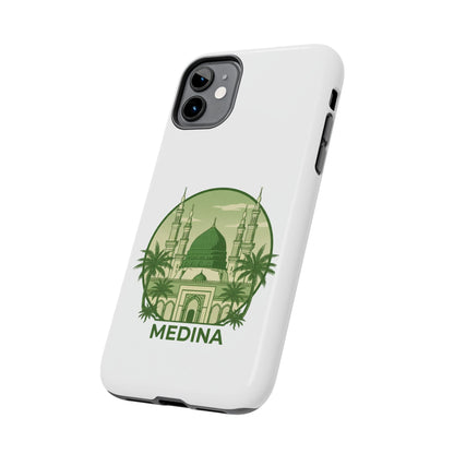 Medina Mosque Tough Phone Case – Islamic Landmark Green Phone Cover