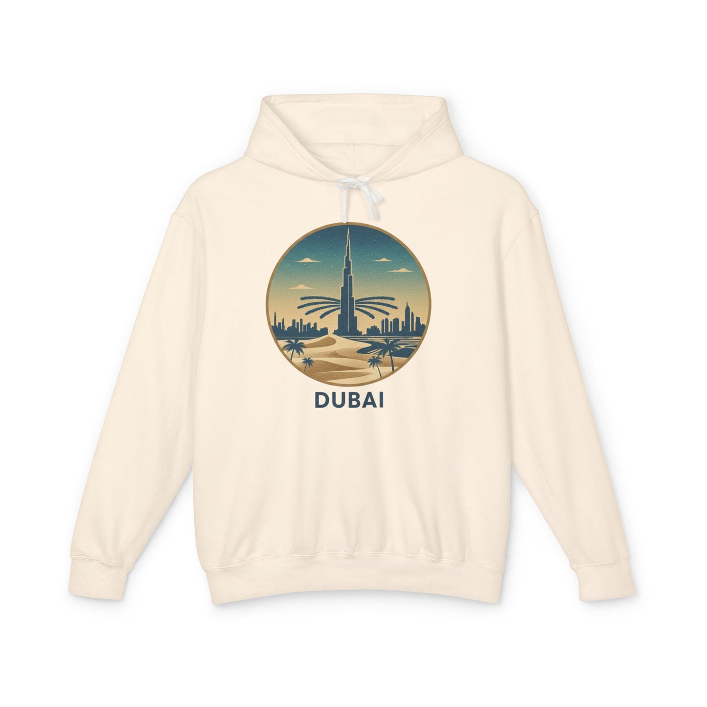 Dubai Skyline Hoodie — Vintage Desert Sunset Travel Sweatshirt