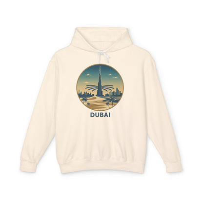 Dubai Skyline Hoodie — Vintage Desert Sunset Travel Sweatshirt