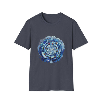 Blue Spiral Mandala T-Shirt — Abstract Ocean Vibe Graphic Tee
